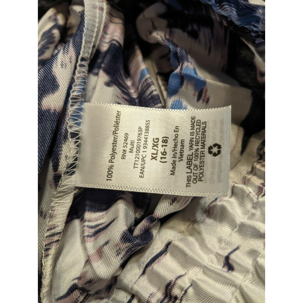 Time & Tru Midi Skirt XL (16-18) Blue Floral Crinkle Womens - Picture 4 of 5